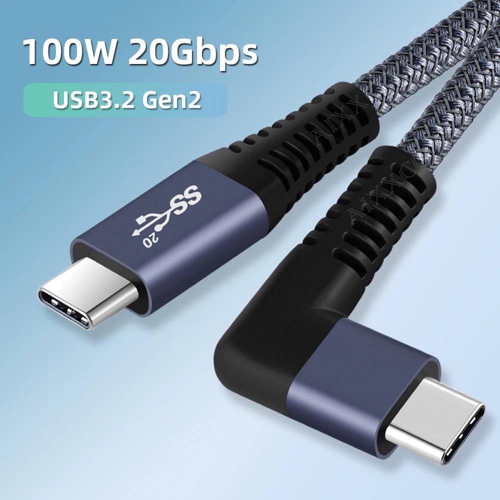 ƺ ο   USB C-C ̺, 90 , 20Gbps, PD 100W, 5A, 4K @ 60Hz ̺, 2m
